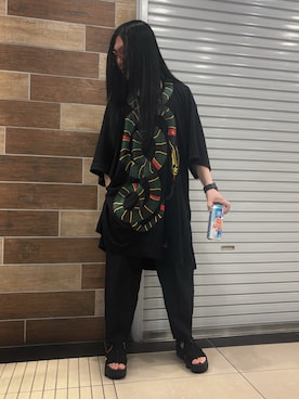 「NIKE（ナイキ）のアイテム（サンダル、ブラック系）」を使った、FUMY さん（メンズ・165cm）の夏コーディネート