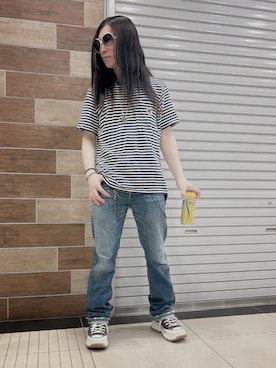 「アイテム（シューズ）」を使った、FUMY さん（メンズ・165cm）の夏コーディネート