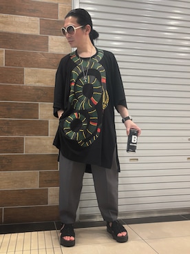 「NIKE（ナイキ）のアイテム（サンダル、ブラック系）」を使った、FUMY さん（メンズ・165cm）の夏コーディネート