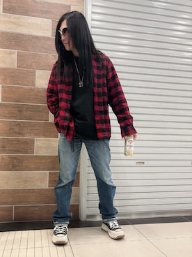 「アイテム（デニムパンツ）」を使った、FUMY さん（メンズ・165cm）の秋コーディネート