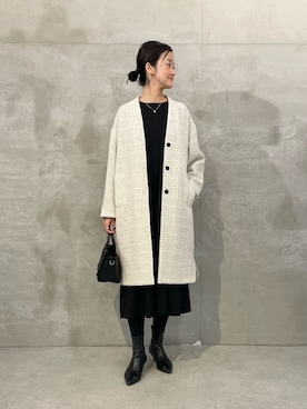 「アイテム（その他アウター、ホワイト系）」を使った、dazaiさん（レディース・166cm）の秋コーディネート