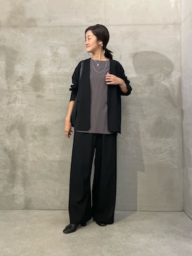 「アイテム（ノーカラージャケット）」を使った、dazaiさん（レディース・166cm）の冬コーディネート