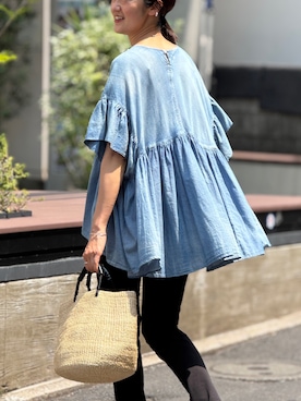 「アイテム（かごバッグ）」を使った、dazaiさん（骨格ウェーブ・レディース・166cm）の夏コーディネート