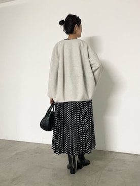 「アイテム（ノーカラーコート）」を使った、dazaiさん（レディース・166cm）の秋コーディネート