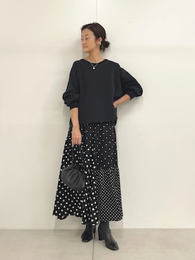 「ドット柄」｜dazaiさん（レディース・166cm）の秋コーディネート