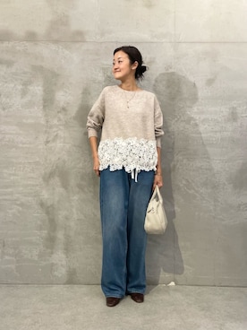 「アイテム（ボストンバッグ、グレー系）」を使った、dazaiさん（レディース・166cm）の秋コーディネート