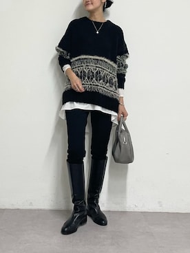 「アイテム（ボストンバッグ、グレー系）」を使った、dazaiさん（レディース・166cm）の秋コーディネート