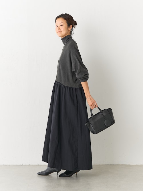 ニットコンビギャザーワンピース（ワンピース）｜BEARDSLEY