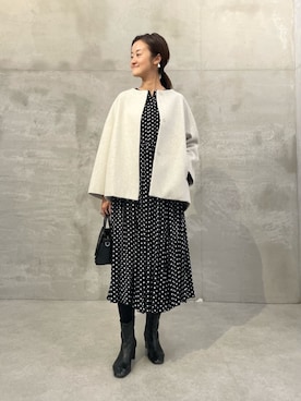 「アイテム（ノーカラーコート）」を使った、dazaiさん（レディース・166cm）の秋コーディネート