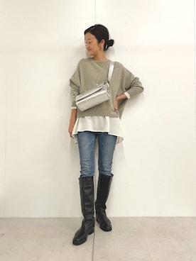 「アイテム（デニムパンツ）」を使った、dazaiさん（レディース・166cm）の秋コーディネート