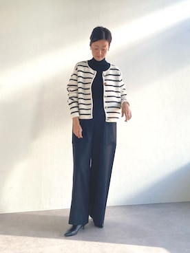 「ボーダートップス」｜dazaiさん（レディース・166cm）の夏コーディネート