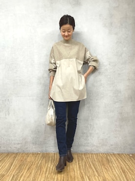 「アイテム（ボストンバッグ、グレー系）」を使った、dazaiさん（レディース・166cm）の秋コーディネート