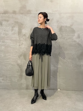 「カーキパンツ」｜dazaiさん（レディース・166cm）の秋コーディネート