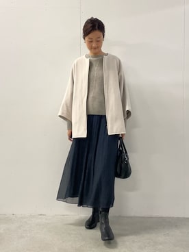 「秋のコーデ」｜「アイテム（その他アウター）」を使った、dazaiさん（レディース・166cm）の秋コーディネート