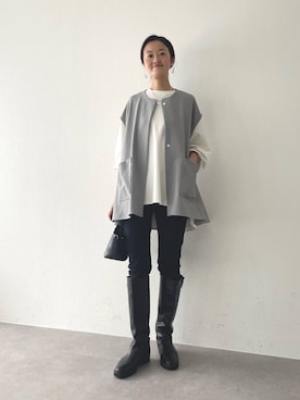 「アイテム（ピアス（両耳用））」を使った、dazaiさん（レディース・166cm）の秋コーディネート