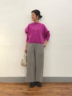 「アイテム（ボストンバッグ）」を使った、dazaiさん（レディース・166cm）の秋コーディネート