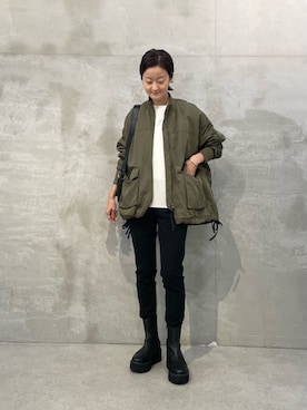 「BEARDSLEY（ビアズリー）の《0サイズ予約開始》フレアMA-1ブルゾン（MA-1）」を使った、dazaiさん（レディース・166cm）の夏コーディネート