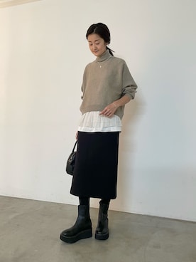 「アイテム（タンクトップ）」を使った、dazaiさん（レディース・166cm）の冬コーディネート