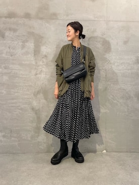 「アイテム（MA-1）」を使った、dazaiさん（レディース・166cm）の秋コーディネート