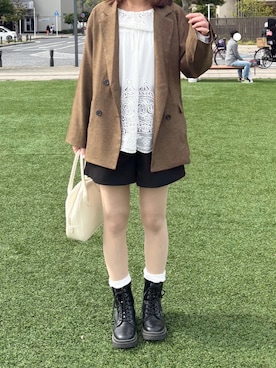 「GRL（グレイル）のアイテム（パンツ）」を使った、( ◠‿◠ )さん（レディース・163cm）の春コーディネート