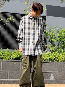 「ワイドシルエット」｜みきをさん（メンズ・169cm）の秋コーディネート