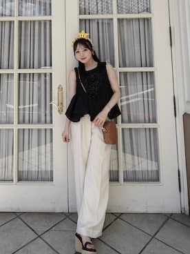 「CHARLES & KEITH（チャールズ & キース）のアイテム（サンダル）」を使った、うさぎさんのふくさん（レディース・154cm）の夏コーディネート