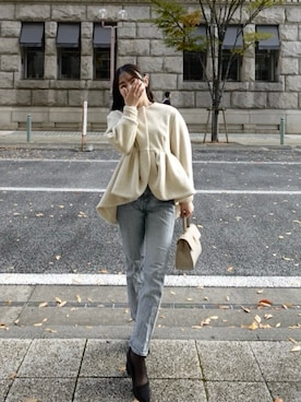 「アイテム（ノーカラージャケット）」を使った、うさぎさんのふくさん（レディース・154cm）の秋コーディネート