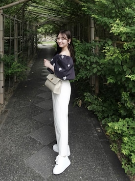 「CAFUNE（カフネ）のアイテム」を使った、うさぎさんのふくさん（レディース・154cm）の夏コーディネート