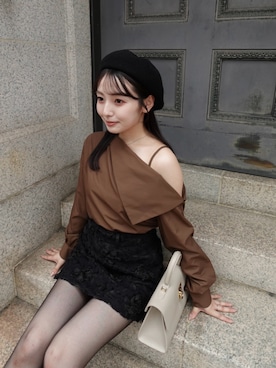 「アイテム（ハンチング/ベレー帽）」を使った、うさぎさんのふくさん（レディース・154cm）の秋コーディネート