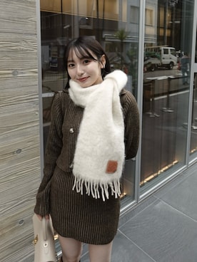 「アイテム（マフラー）」を使った、うさぎさんのふくさん（レディース・154cm）の秋コーディネート