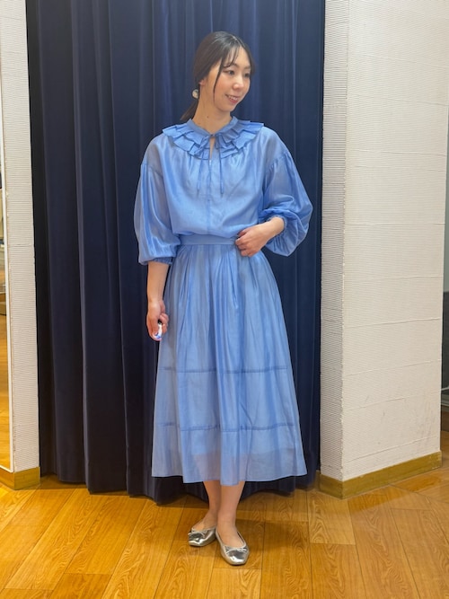 セール】《セットアップ対応》ウォッシャブルタックフレアシアー