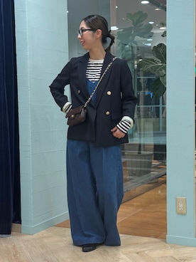 「アイテム（つなぎ/オールインワン、ブルー系）」を使った、nol tsujiさん（レディース・164cm）の秋コーディネート