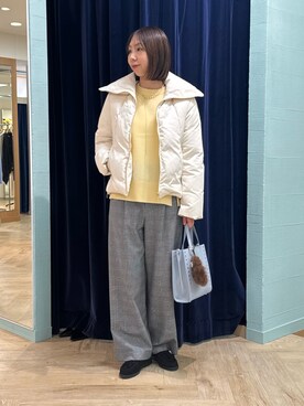 「NOLLEY’S（ノーリーズ）のアイテム（ダウンジャケット/コート）」を使った、nol tsujiさん（レディース・164cm）の秋コーディネート