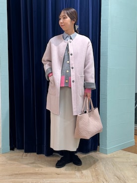 「アイテム（ノーカラーコート）」を使った、nol tsujiさん（レディース・164cm）の秋コーディネート