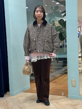 「NOLLEY’S（ノーリーズ）の【WEB＆店舗限定カラーあり】MUSICクルーネックプルオーバー（ニット/セーター、ピンク系）」を使った、nol tsujiさん（レディース・164cm）の秋コーディネート