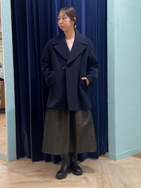 「ガーリーコーデ」｜「アイテム（ダッフルコート）」を使った、nol tsujiさん（レディース・164cm）の冬コーディネート