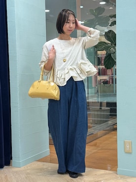 「アイテム（つなぎ/オールインワン、ブルー系）」を使った、nol tsujiさん（レディース・164cm）の秋コーディネート