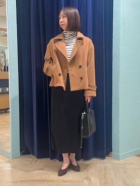 「アイテム（ピーコート）」を使った、nol tsujiさん（レディース・164cm）の秋コーディネート