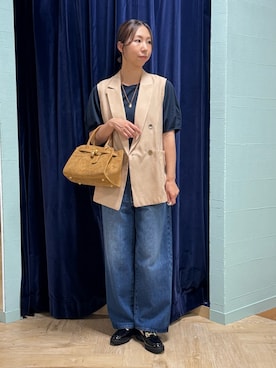 「アイテム（ベスト）」を使った、nol tsujiさん（レディース・164cm）の秋コーディネート