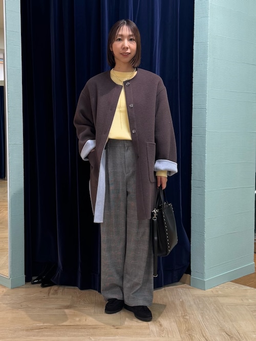 セール】バイカラーリバーコート（ノーカラーコート）｜NOLLEY'S