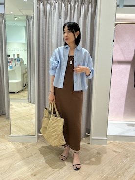 「ショート丈トップス」｜「アイテム（ワンピース）」を使った、nol niiharaさん（レディース・162cm）の夏コーディネート