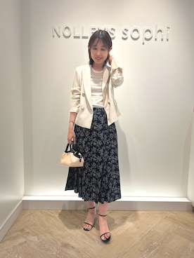 「NOLLEY’S Sophi（ノーリーズソフィ）のアイテム（ジャケット/アウター）」を使った、nol niiharaさん（レディース・162cm）の春コーディネート