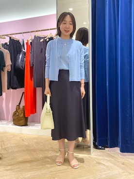 「ニットカーディガン」｜aikoさん（レディース・158cm）の秋コーディネート