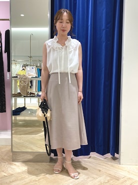 「ベージュコーデ」｜aikoさん（レディース・158cm）の夏コーディネート