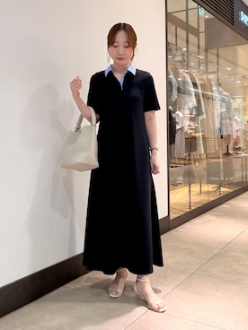 「NOLLEY’S（ノーリーズ）のメッシュワンショルダーバッグS（ショルダーバッグ、ホワイト系）」を使った、aikoさん（レディース・158cm）の春コーディネート
