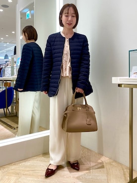 「アイテム（ダウンジャケット/コート）」を使った、aikoさん（レディース・158cm）の秋コーディネート