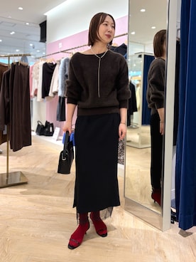 「レーススカート」｜aikoさん（レディース・158cm）の秋コーディネート