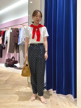 「赤ニット」｜aikoさん（レディース・158cm）の夏コーディネート