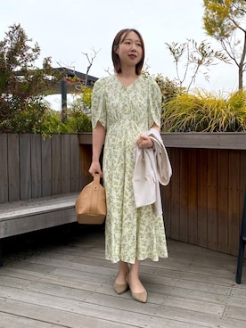「花柄ワンピース」｜aikoさん（レディース・158cm）の夏コーディネート