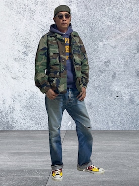 「アイテム（スニーカー）」を使った、トクさん　ワシや‼️辻　武司や‼️さん（メンズ・172cm）の秋コーディネート